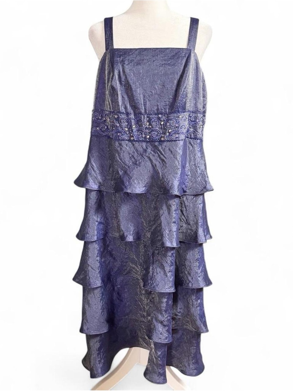 Vintage Y2K R&M Richards Purple Layered Formal Dress Plus Size 14W